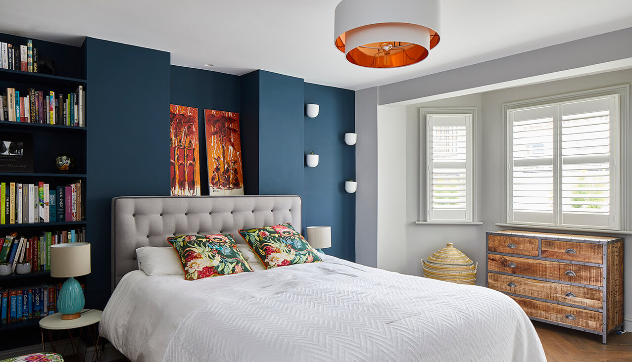 Bedroom with Navy Accent