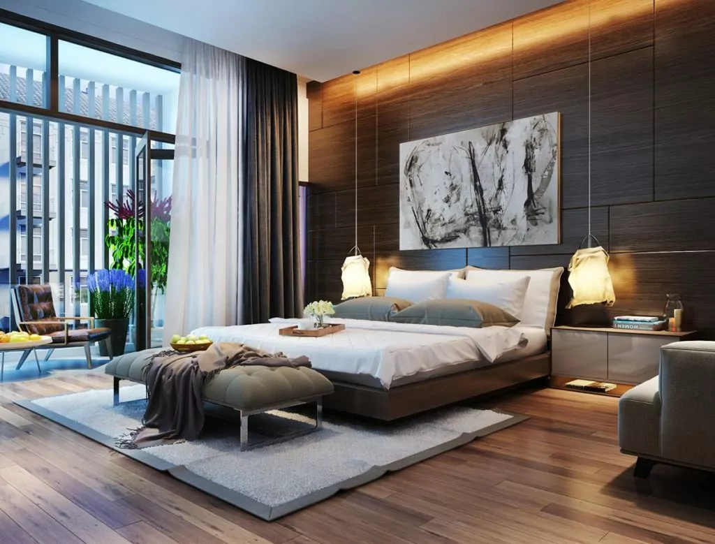 Contemporary Bedroom - Wood
