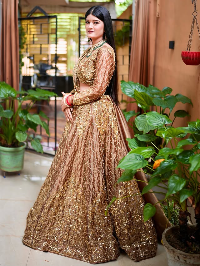 Bride in Golden Lehenga
