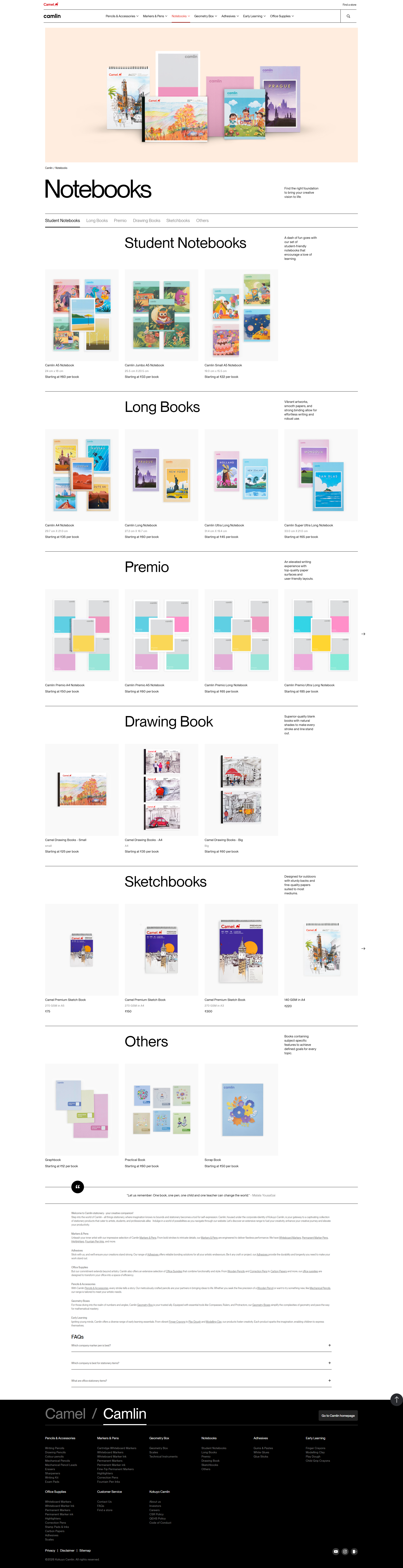 Camlin Notebooks - Product Showcase